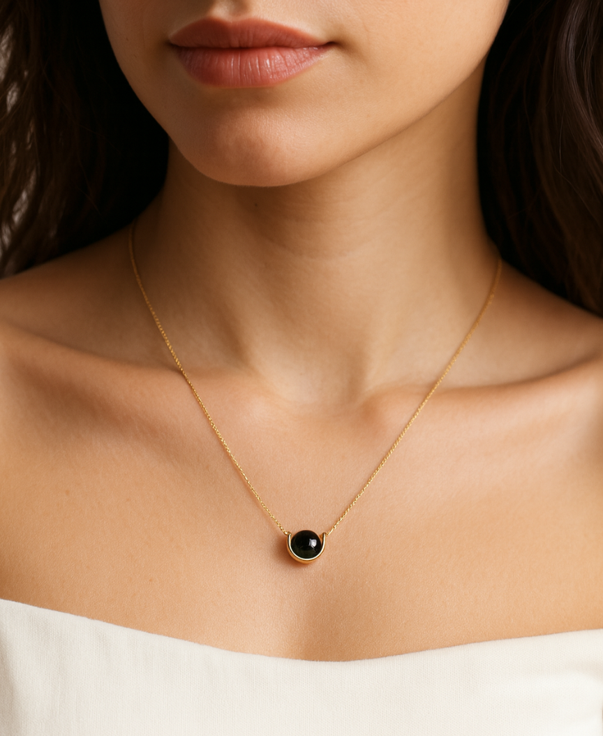 Black Onyx Gold-Plated Necklace