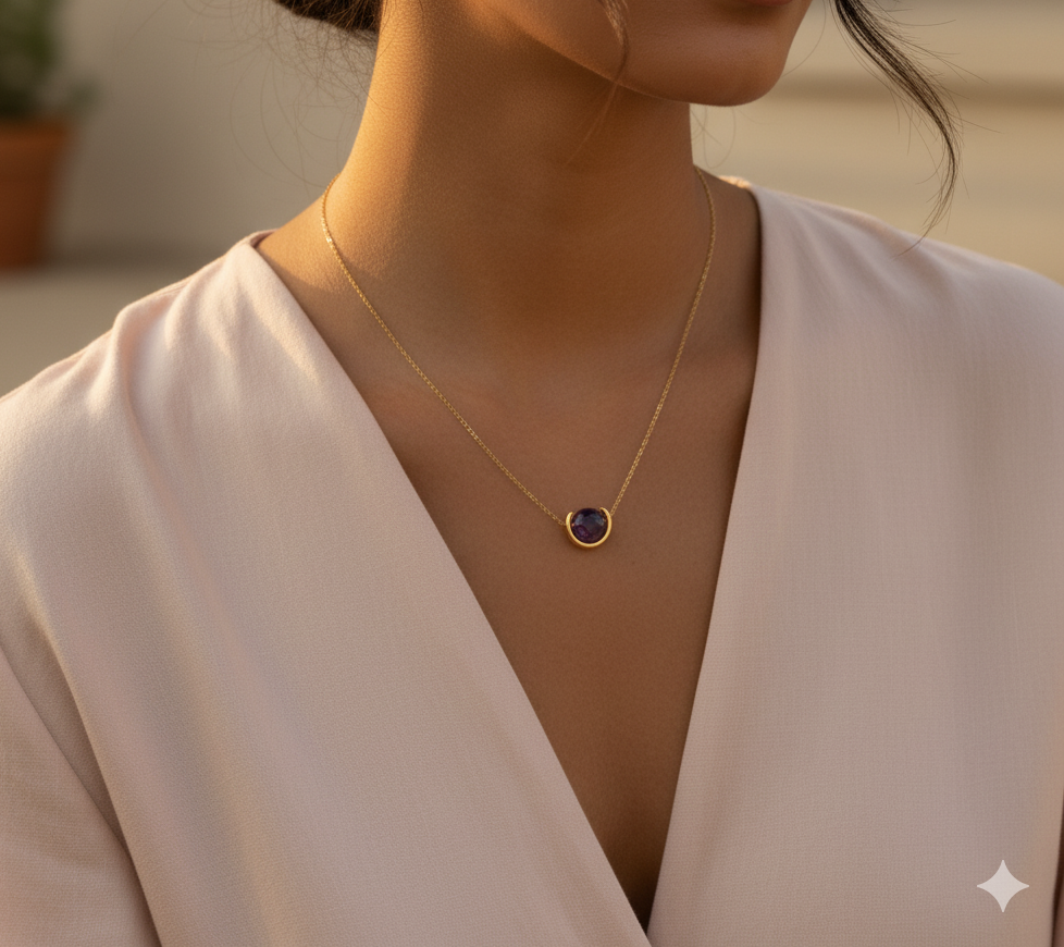 Amethyst Gold-Plated Necklace
