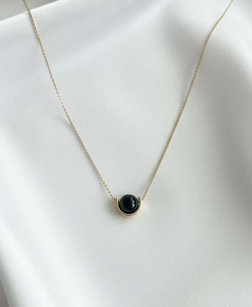 Black Onyx Gold-Plated Necklace
