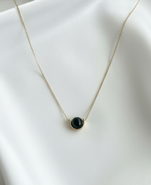 Black Onyx Gold-Plated Necklace