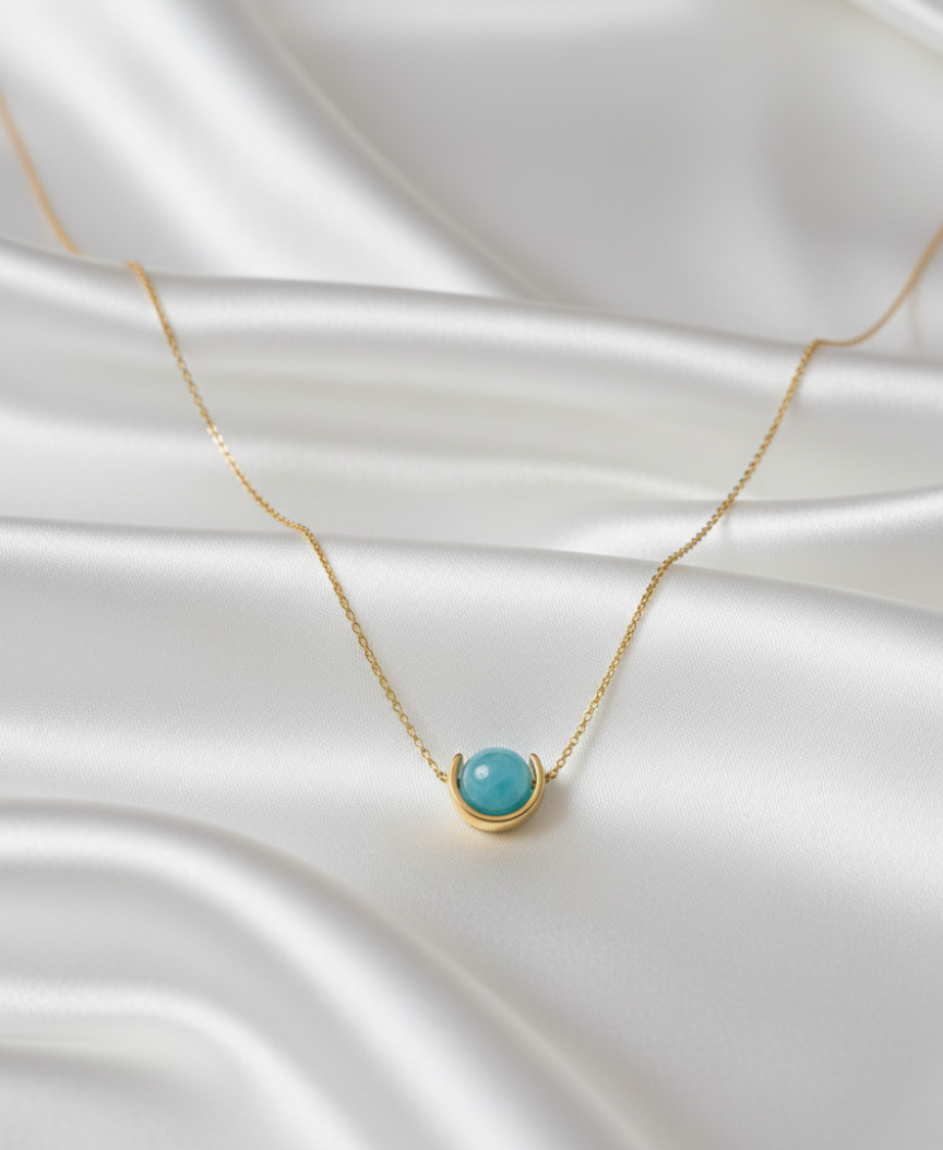 Aquamarine Gold-Plated Necklace