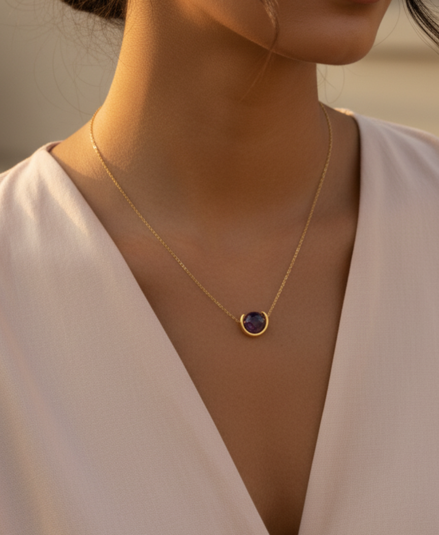 Amethyst Gold-Plated Necklace