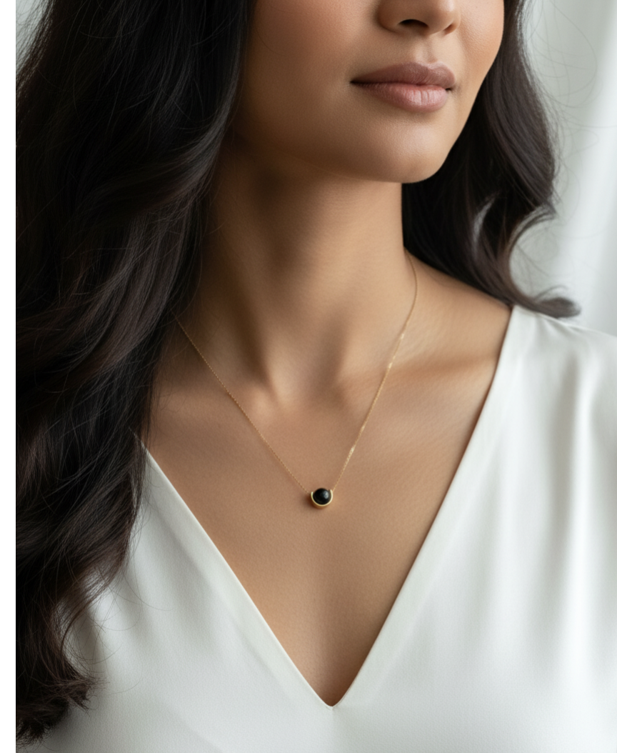 Black Onyx Gold-Plated Necklace