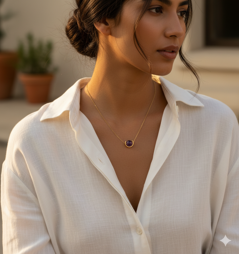 Amethyst Gold-Plated Necklace