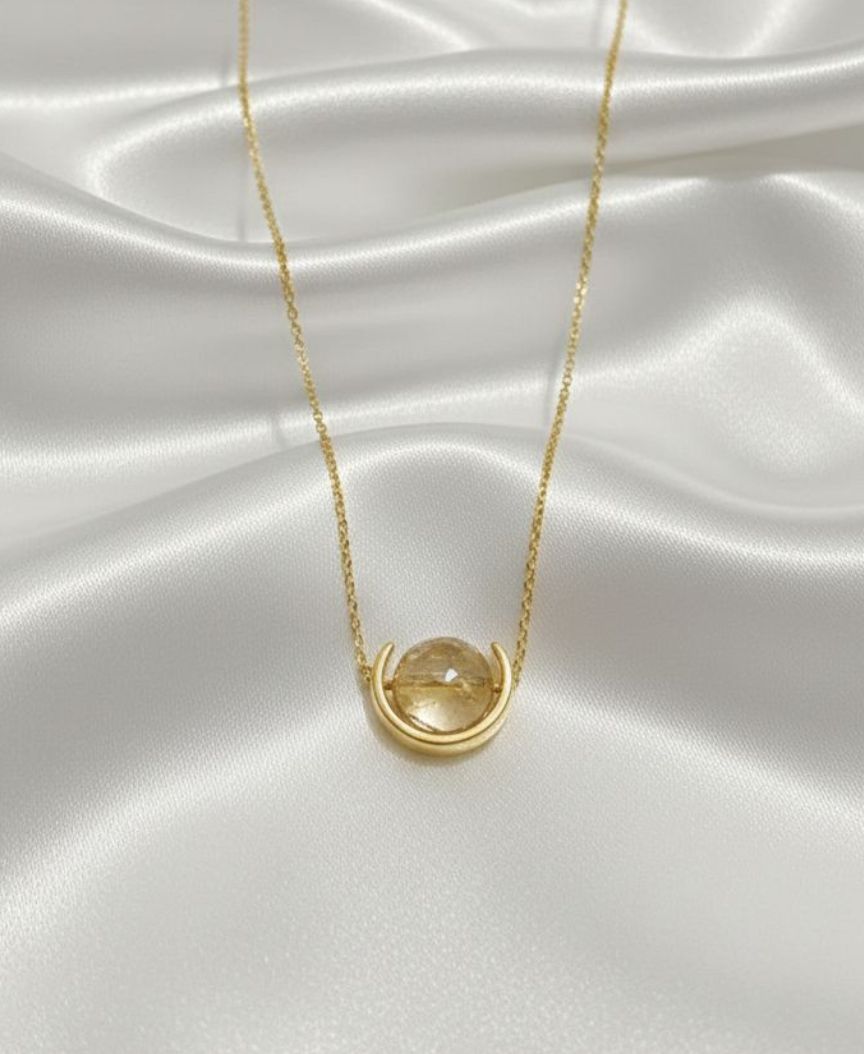 November - Citrine God-Plated Necklace