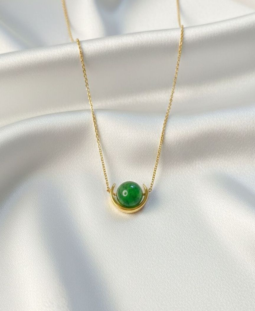 Green Onyx Gold-Plated Necklace