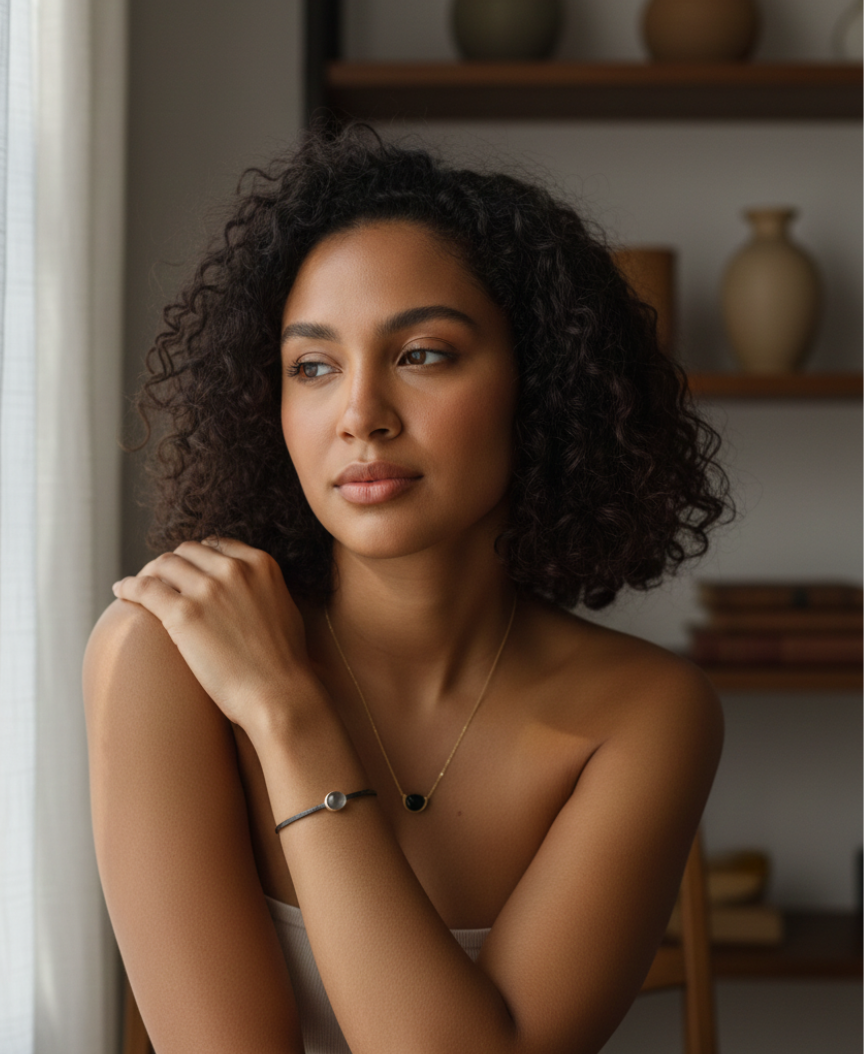 Gray Moonstone Bangle Bracelet