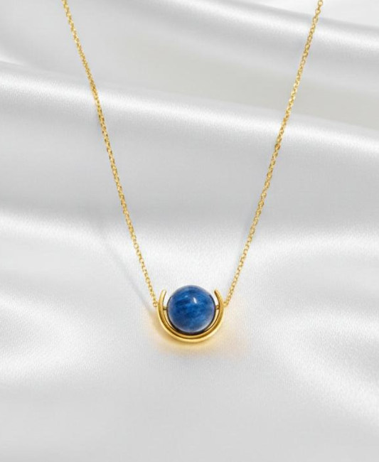 September - Blue Kyanite Gold-Plated Necklace