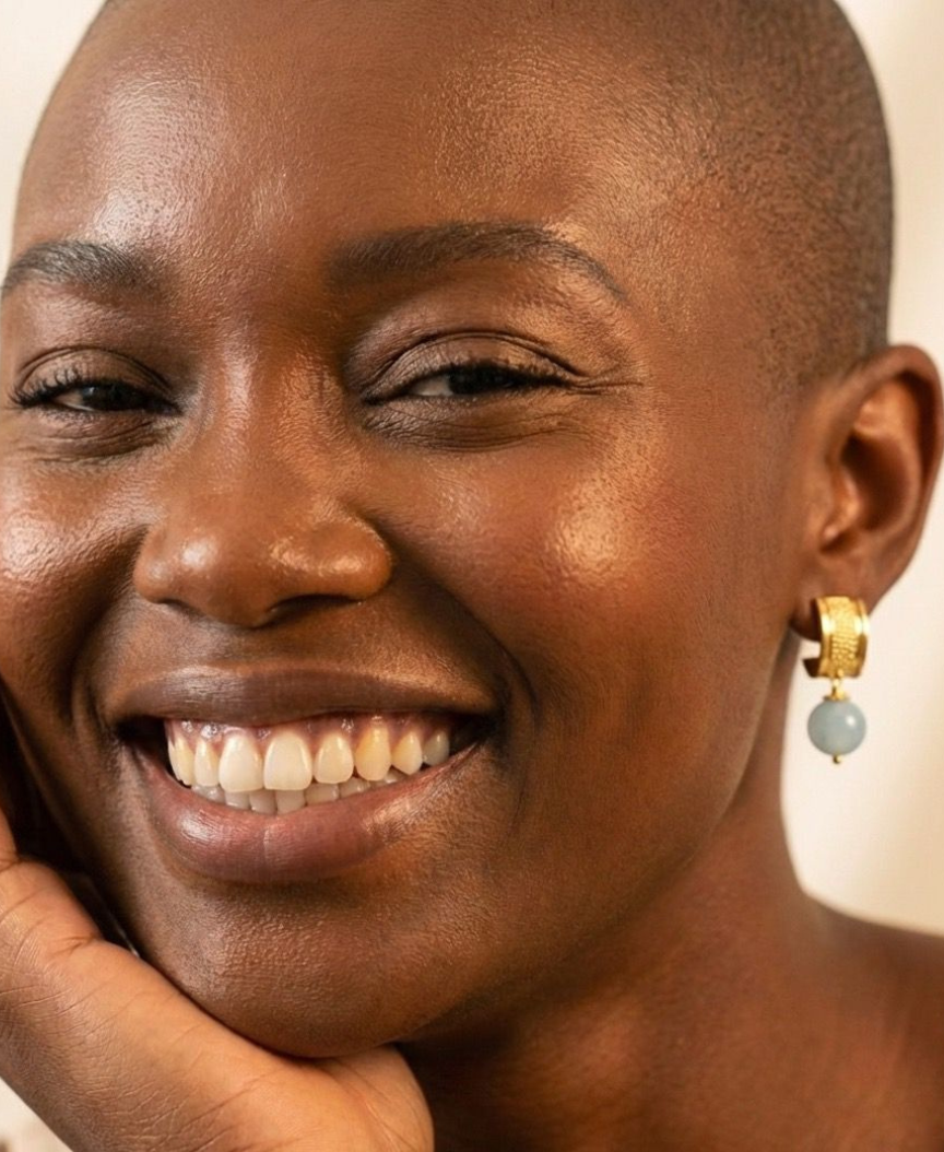 Gold Serenity Aquamarine Drop Earrings