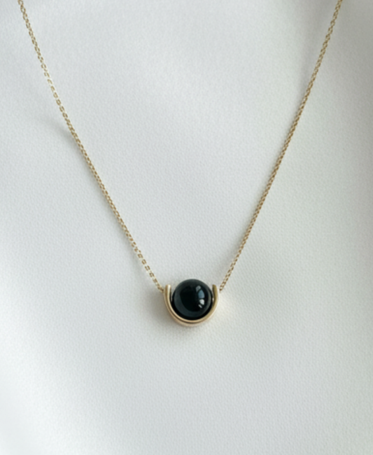 Black Onyx Gold-Plated Necklace