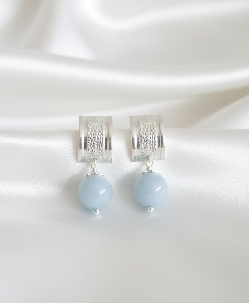 Silver Serenity Aquamarine Drop Earrings