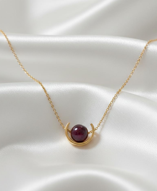 January - Garnet Gold-Plated Necklace