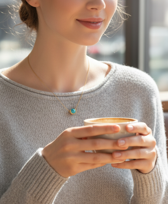 Aquamarine Gold-Plated Necklace